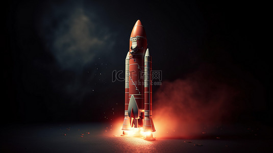 信号发射背景图片_通过 3d 火箭发射制定市场战略