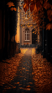 秋天街道背景