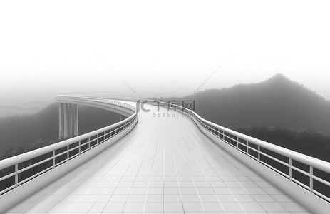 三维高速公路背景图片_在一条空旷的小路上看到一条倾斜的高速公路
