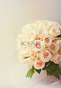 花玫瑰背景图片_玫瑰花束 花束 象牙白玫瑰