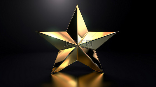 金色的星星闪耀在令人惊叹的 3d 渲染中