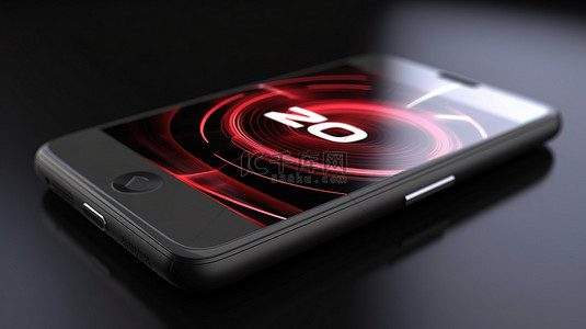 短视频界面背景图片_显示 3d 缩放徽标的智能手机