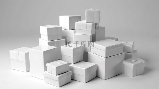 礼物箱背景图片_各种象牙立方体详细的 3D 图像与剪切路径
