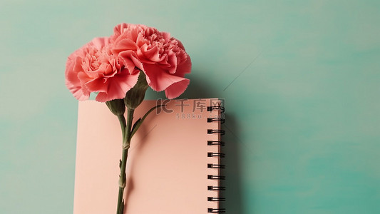 三八花朵背景图片_康乃馨母爱笔记本背景