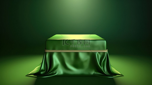 绿衣背景图片_绿衣讲台盒通过 3D 插图变得栩栩如生