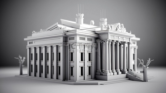 金钱银行背景图片_3D 渲染的银行建筑令人惊叹的插图