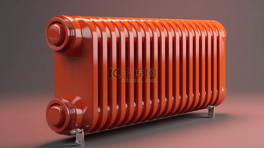中央供暖电池散热器逼真 3d 插图图标