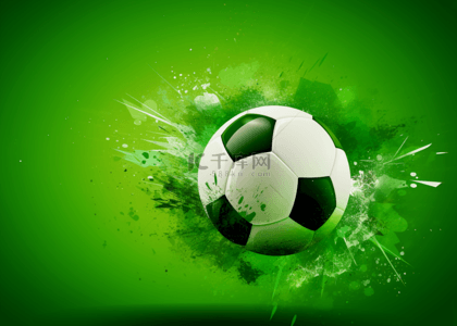 足球绿色喷漆效果背景
