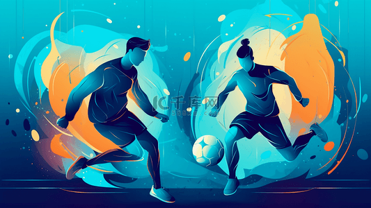 竞技体育背景背景图片_足球运动抽象插画特写广告背景
