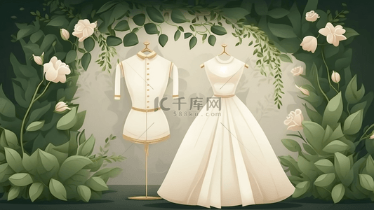 裙子背景图片_婚礼礼服背景