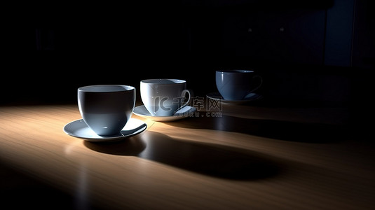 中茶背景图片_3d 渲染环境中杯子的照明和模糊度