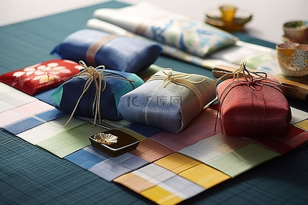 日本新年袋背景图片_传统的日本丝绸面料