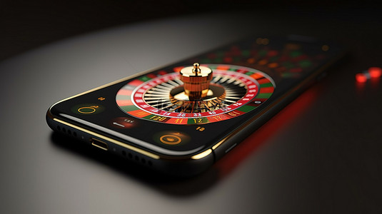 带有 3D 轮盘赌轮的手机老虎机创新的在线赌场概念
