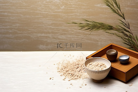 餐桌米饭背景图片_食物或餐桌背景，桌上有米饭