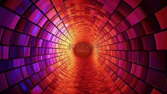 抽象隧道块作为背景的 3d 插图