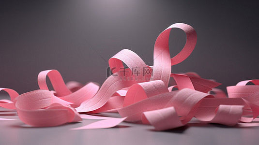 医生用 3d 粉红丝带支持乳腺癌意识