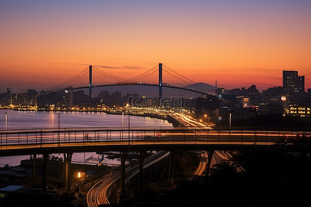 广安里背景图片_韩国弘大夕阳下的景色