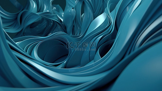 蓝色抽象背景的三维渲染