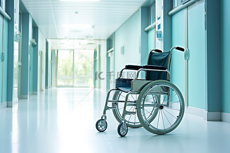坐轮椅背景图片_坐在医院水泥地板上的轮椅