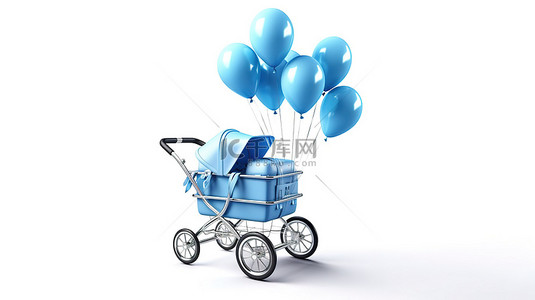 从出生到变老背景图片_欢迎来到世界婴儿车由空中无人机交付的白色背景现代蓝色设计