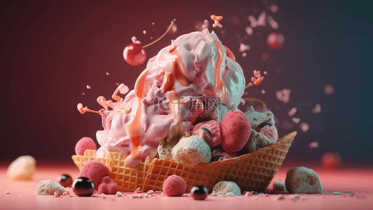 奶油水果蛋糕特写摄影广告背景