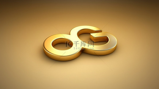 金色的链条背景图片_哑光金色背景上的金色链接徽章 3D 渲染的社交媒体图标
