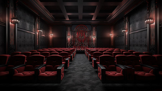 抽象电影院背景 3d 渲染的空 mokeup 模型