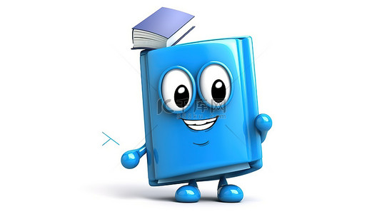 充值卡充值背景图片_白色背景上带有可充电电池的蓝皮书吉祥物的 3D 渲染
