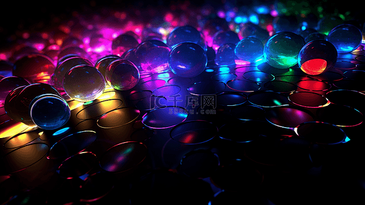蓝光科技球背景图片_光效色彩水晶球炫光