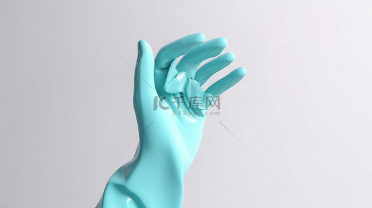 手消毒背景图片_卫生和健康概念最小卡通风格 3d 渲染干净的手隔离在白色背景