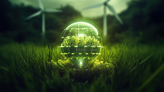 可持续性创新背景图片_彻底改变绿色能源创新技术的 3D 概念化