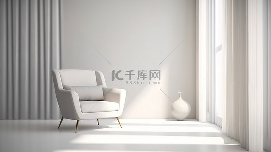 vi指示牌背景图片_客厅的 3D 渲染配有白色椅子