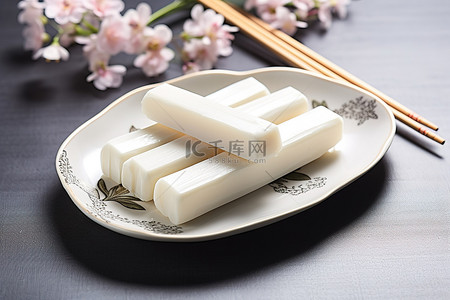 纯白茉莉花香的中国传统餐具