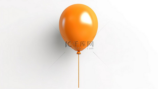 带有空白空间的孤立橙色气球的 3d 渲染