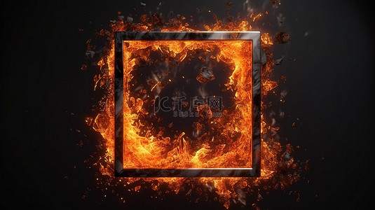 火热框架的 3d 插图