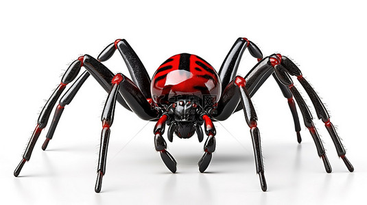 红皮蜘蛛是恐怖万圣节和昆虫主题设计 3D 渲染的可怕补充