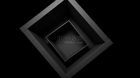 礼盒展示背景图片_黑色星期五销售顶视图 3d 渲染一个开放式礼盒，内部空空如也，用于广告