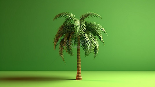 匹配背景上充满活力的绿色棕榈树的 3d 渲染
