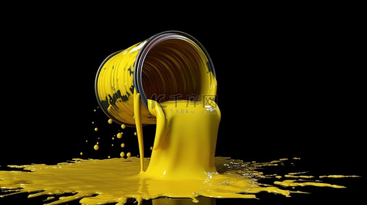 滴油在黄色的背景图片_可以在 3d 中溢出的黄色油漆