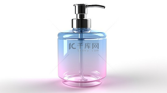 臭氧消毒机背景图片_白色背景上洗手液泵瓶的 3D 渲染