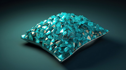 海蓝背景背景图片_3d 渲染的缓冲海蓝宝石宝石