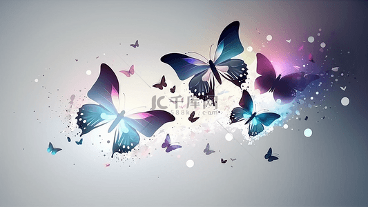 蝴蝶抽象剪影背景