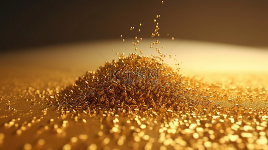 金色发光星星背景图片_抽象背景中闪闪发光的金色沙粒的垂直 3D 渲染