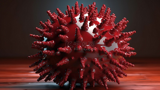 概念性 3D 病毒的插图