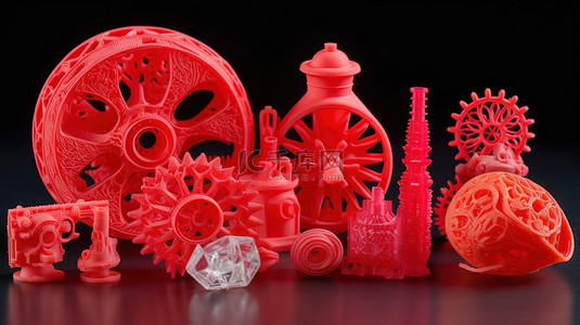 未来工程师背景图片_在 3D 打印机上使用聚酰胺粉末制造的各种物品