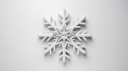 3d 简约雪花表情符号冬季符号白色背景