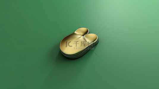 鼠标指针的图标 潮水绿色的 3D 渲染符号