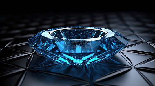四边形图形背景图片_带有蓝色钻石四边形穿刺的黑色圆圈的 3d 渲染
