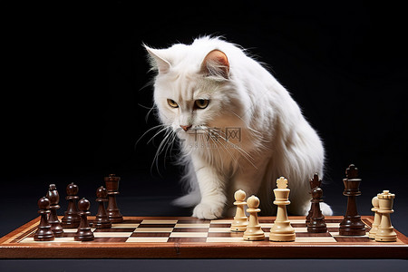 猫在木板上下棋