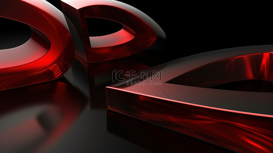 以 3d 渲染的红色和黑色 2012 年新年插图